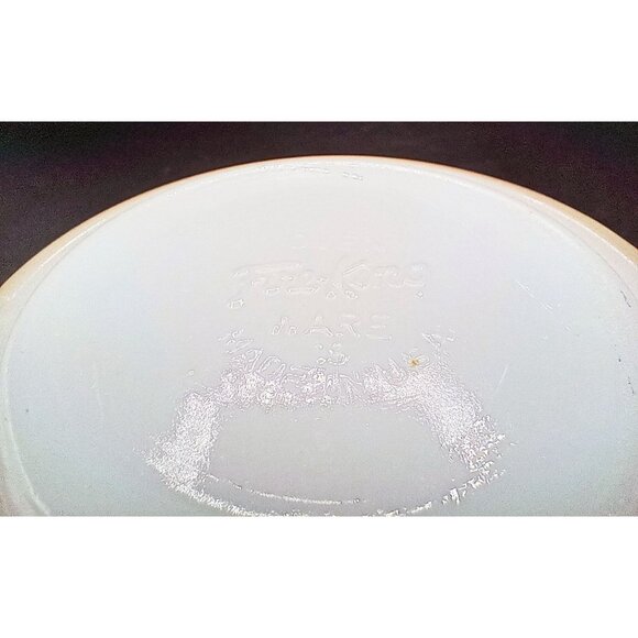 Fire-King Bowl Peach Luster Beehive Handled Oven Ware 19 Vintage 7" Midcentury - Picture 9 of 13